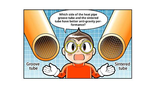 Which side of the heat pipe have better anti-gravity